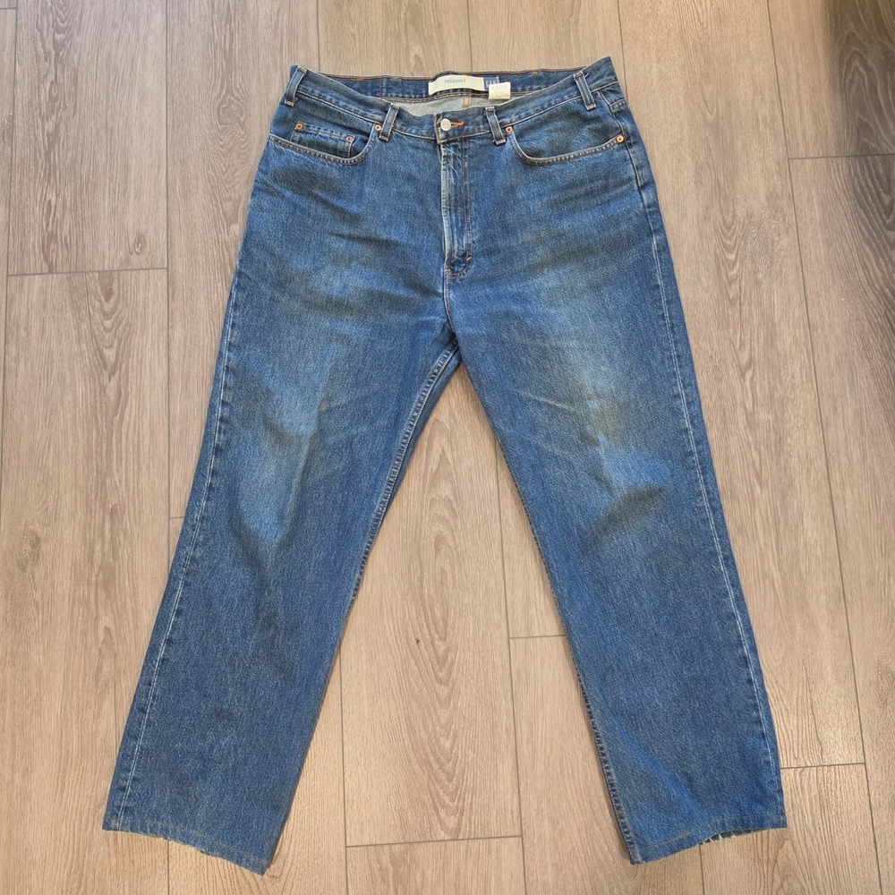 Vintage GAP Blue Jeans Mens 38x32 Relaxed Fit Straight Leg Medium Wash Denim y2k